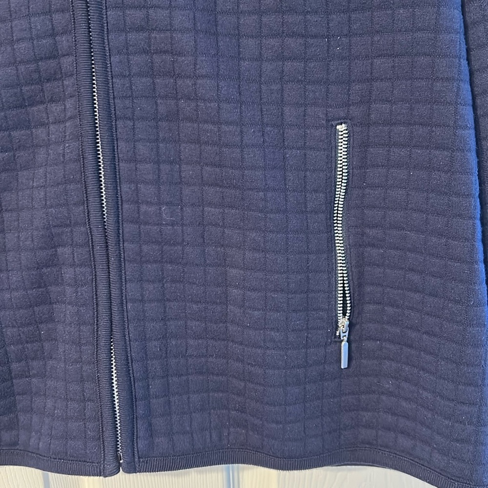 Vintage Karen Scott Plus Size Navy Long Sleeve Lightweight Jacket Vest Size 2X - Picture 2 of 5